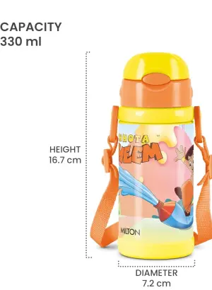 Milton Charmy 350 Chota Bhim Thermosteel Kids Water Bottle, 330 ml, Yellow | Vacuum Insulated | Hot & Cold | Leak Proof | Rust Proof | School | Picnic