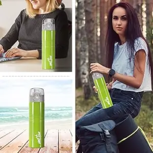 VOGUE Stainless Steel Parrot Green Colour Water Bottle 750 ml