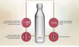 Bliss 600 540 ml Steel Bottle (Pack of 1, Silver)