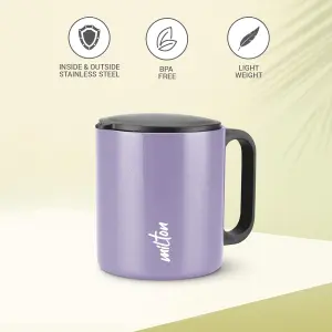Auriga Double Walled Stainless Steel Mug 250 ml,Purple