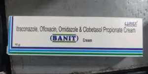 Itraconazole, Ofloxacin, Ornidazole & Clobetasol Propionate Cream(Banit cream)