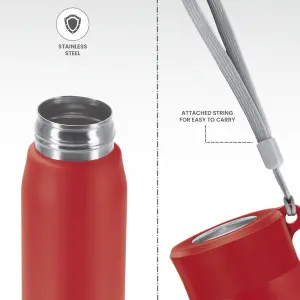 Handy Stainless Steel Sipper Red Colour Water Bottle (850 ML) 
