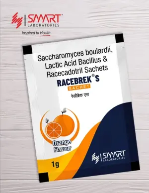 Racebrek S Sachet (Saccharomyces boulardii, Lactic Acid Bacillus & Racecadotril Sachets)