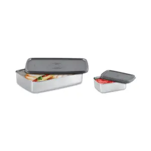 Steel Pro Lunch Tiffin with Small Container (750ml + 200ml) Set of 2 Pcs