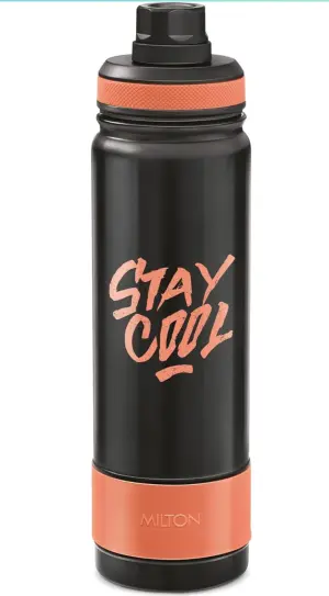 Milton Astir 750 Thermosteel Hot and Cold Water Bottle, 670 ml, Black | Rust & Leak Proof | Easy to Carry & Clean | Vacuum Insulated | Tea | Coffee | Juice