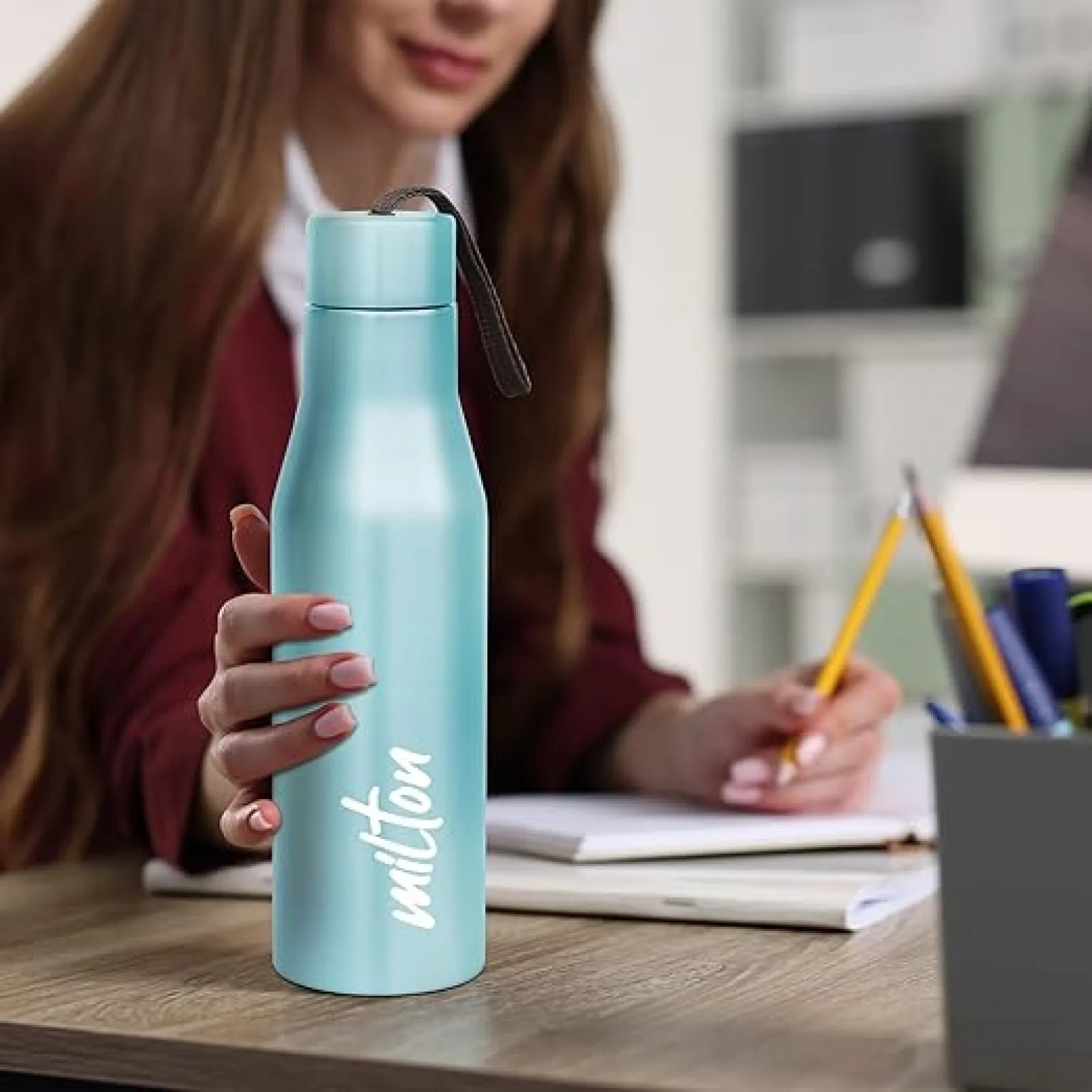 Super Stainless Steel Water Bottle Sky Blue Colour (1000 ml) 