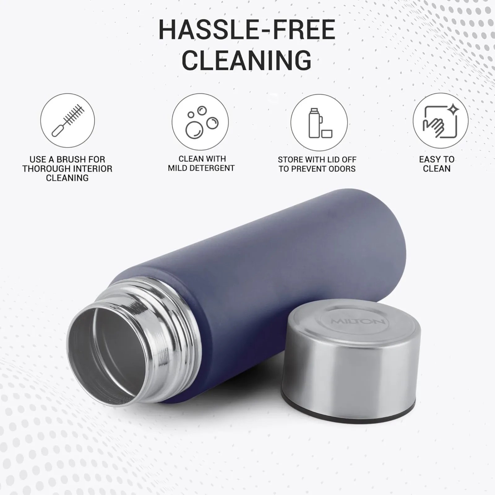 GLIDE Stainless Steel Navy Blue Water Bottle 1000 ml