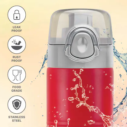 VOGUE Stainless Steel Red Colour Water Bottle 500 ml