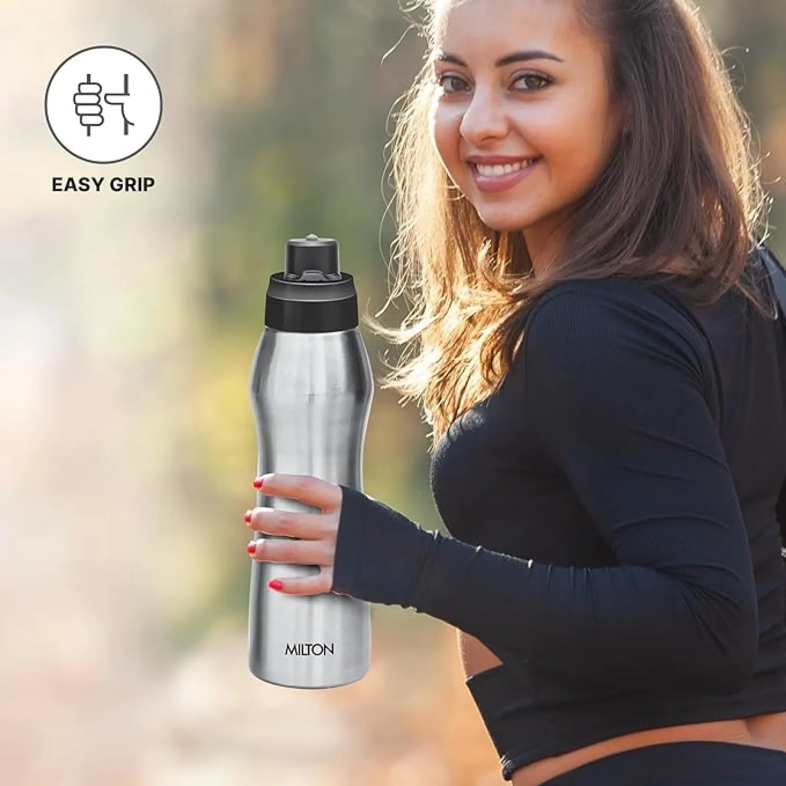 ACTIVE Stainless Steel Water Bottle, 750ml, Silver