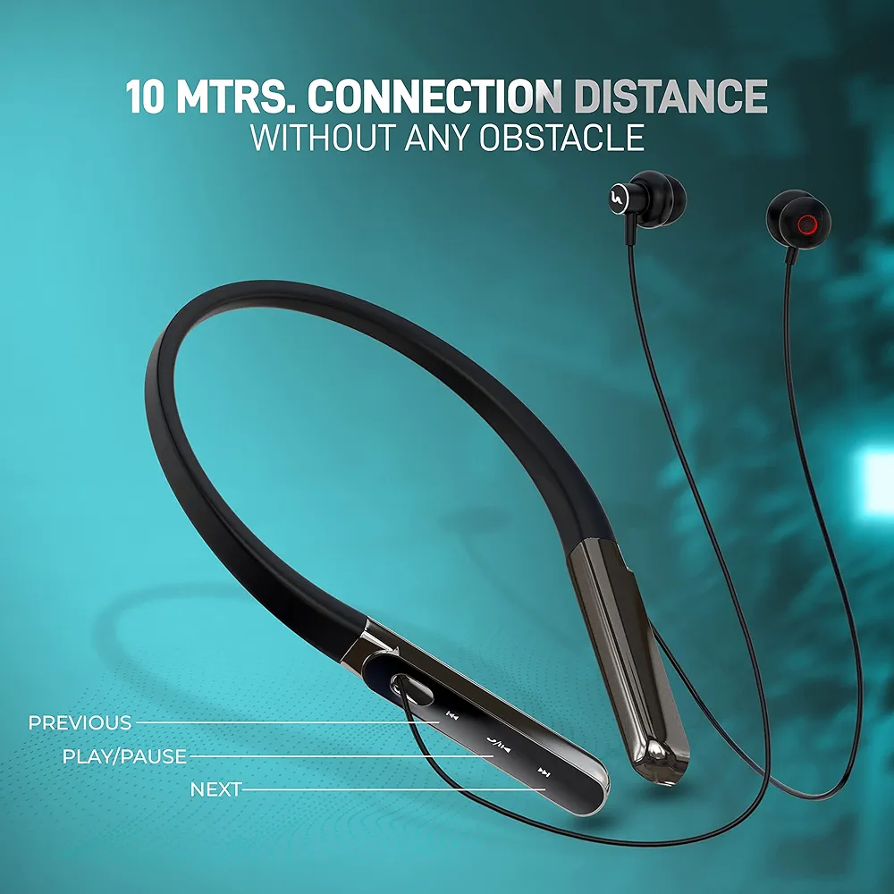 BLACK / ROYALE  Wireless Neckband Earphone ( 1 Super bass Earphones free) 