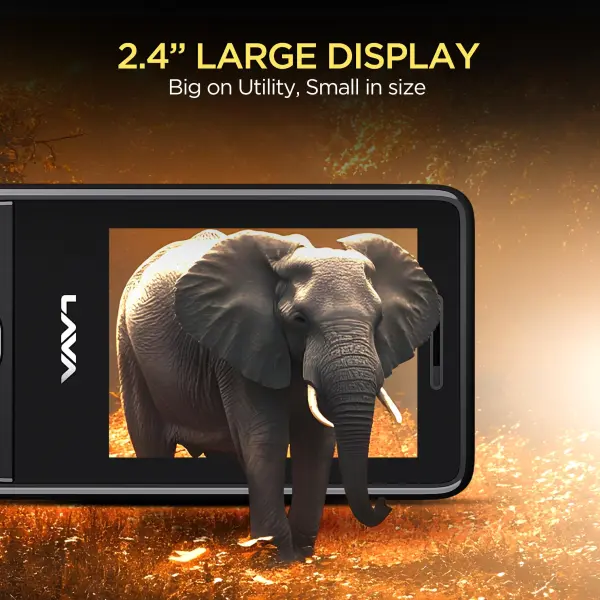 Lava A2 Smart (Balck) (1 Super bass Earphones free) 
