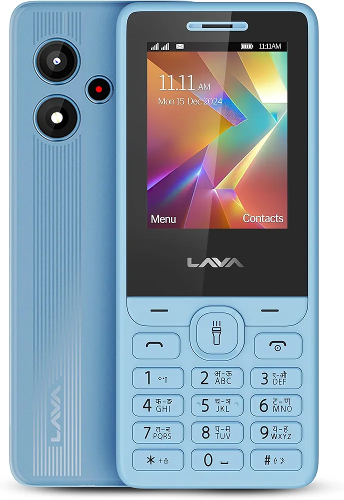 Lava A2 Smart. Blue ( Super bass Earphones free) 