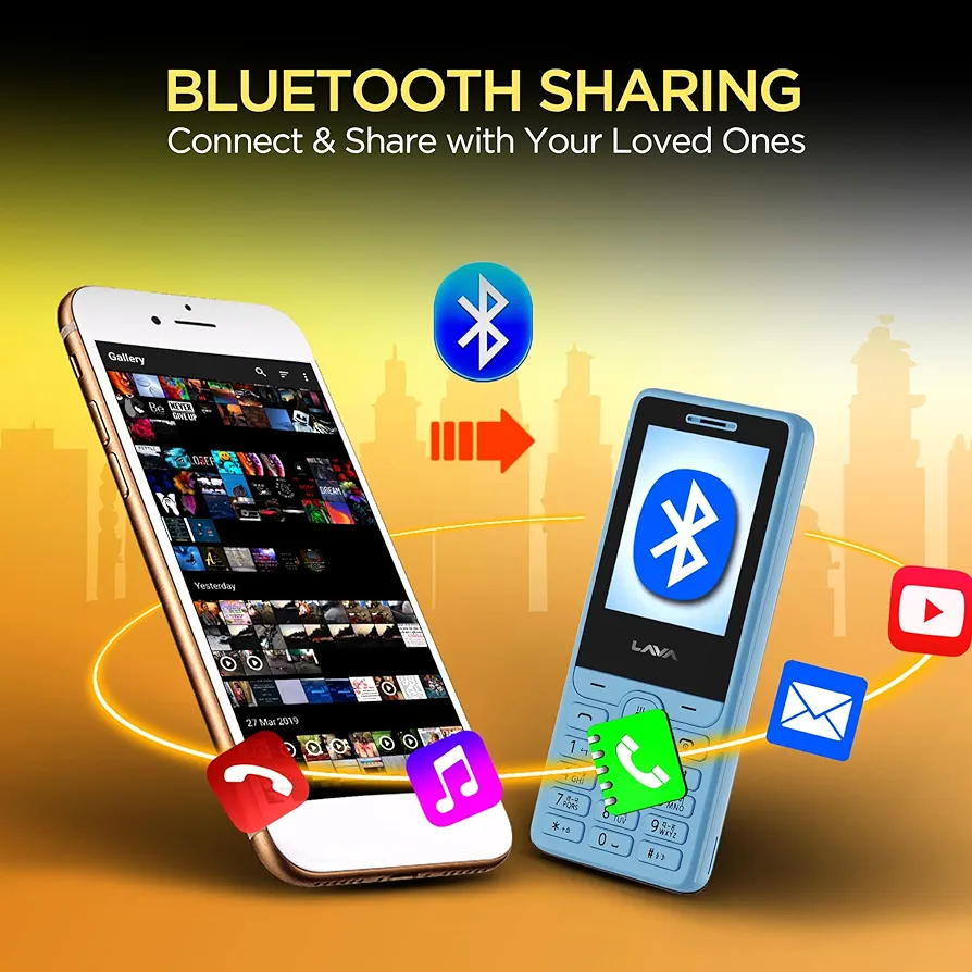 Lava A2 Smart. Blue ( Super bass Earphones free) 