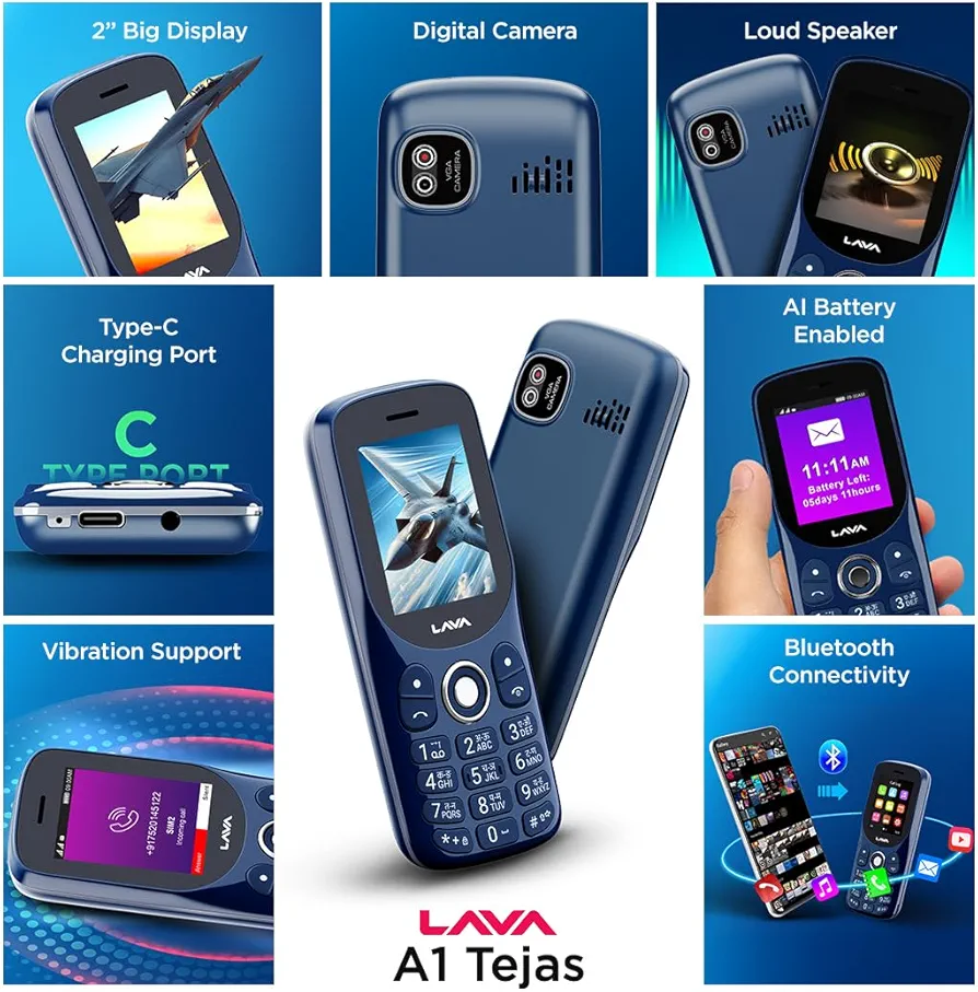 Lava A1 Tejas. ( Super bass Earphones free) 