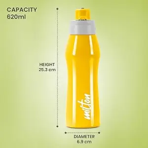 ACTIVE Stainless Steel Water Bottle, 750ml, Yellow
