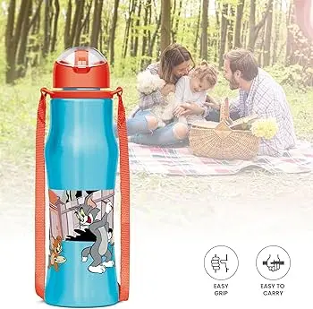 SIPMATE Stainless Steel Sipper Blue (TOM & JERRY) Water Bottle 650ml